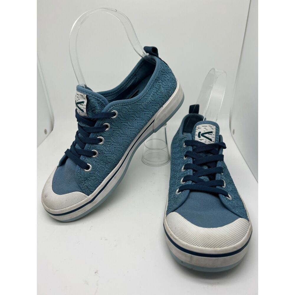 Keen Shoes Womens Elasa Crochet Sneakers 1018304 Blue Fabric Lace Up Size 6.5
